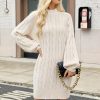 Sweater Dress for Women 2025 Fall Long Sleeve Crewneck Knit Mini Dress Casual Pullover Oversized Sweaters Dresses