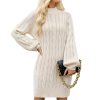 Sweater Dress for Women 2025 Fall Long Sleeve Crewneck Knit Mini Dress Casual Pullover Oversized Sweaters Dresses