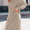 Womens Fall Sweater Dress Casual Long Sleeve Chunky Knit Pullover Oversized Hoodie Tunic Sweaters Winter Clothes