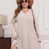 Plus Size Sweater Dress for Women Tshirt Fall Dresses Winter V Neck Long Sleeve Pockets Casual Party Loose Fit