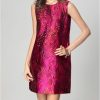 Purple Jacquard Sleeveless Mini Dress with Beaded Detail Casual Summer Outfit for Women