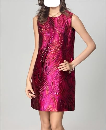 Purple Jacquard Sleeveless Mini Dress with Beaded Detail Casual Summer Outfit for Women
