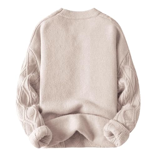 Oversized Sweater 90s Vintage Cable Knit Long Sleeve Women Heavy Crewneck Pullover
