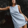 Womens Summer Linen Mini Dress Boat Neck Low Back Sleeveless Tank Dresses with Pockets 2025 Vacation Outfits