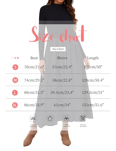 Womens Turtleneck Maxi Sweater Dresses Long Sleeve Knit Pullover Jumper Fall Winter Flowy Modest Long Dress