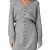 Sweater Dresses for Women 2025 Trendy Long Sleeve Button Down Short Mini Fall Winter Dress