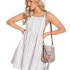 Women's Boho 2025 Summer Mini Dress, Sweet Cap Sleeve Striped Casual Mini Dress