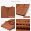 Fall Dresses for Women 2025 Long Sleeve V Neck Textured Casual Lightweight Tiered Ruffle A-Line Mini Babydoll Dress