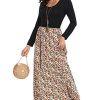 41yku03Il8L.jpg Women's Long Sleeves Maxi Dress Plain Empire Waist Casual Dress Loose Fall/Winter Dresses with Pockets