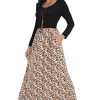 51-pnseZpQL.jpg Women's Long Sleeves Maxi Dress Plain Empire Waist Casual Dress Loose Fall/Winter Dresses with Pockets