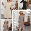 3 Pack Women's Long Sleeve Sweater Dress Ribbed Knit Crew Neck Tunic Dresses 2025 Fall Casual Trendy Outfits