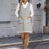 Women's Sweater Vest Dresses for Women 2025 V Neck Sleeveless Knit Pullover Sweater with Pockets Fall Winter Outfits