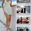 Women Sleeveless Sexy V Neck Bodycon Mini Dress Summer Side Slit Mesh Irregular Ruffle Hem Backless Short Dress