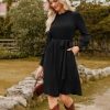Fall Dresses for Women 2025 Casual Long Sleeve Crew Neck Ribbed Belted Dresses with Pocket