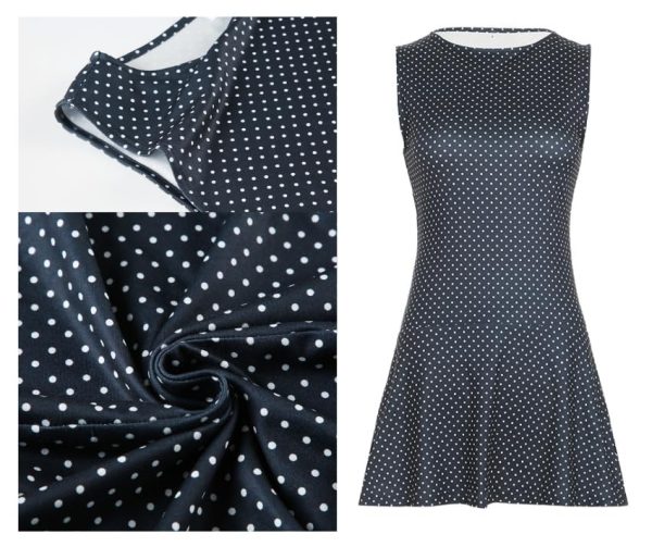 Polka Dot Mini Dress for Women Sleeveless Round Neck Bodycon Flared Hem Casual Summer Outfit 2025