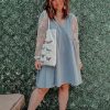 Sleeveless Mini Dress for Women 2025 Summer Casual V Neck Sundress Loose Babydoll Dress with Pockets