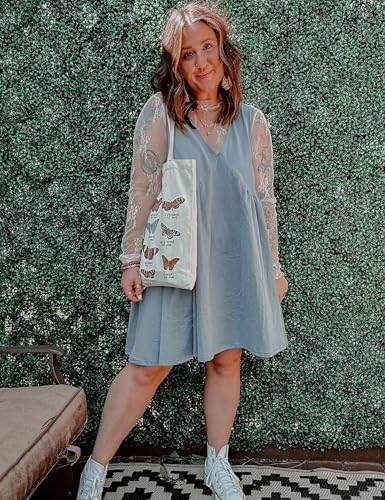Sleeveless Mini Dress for Women 2025 Summer Casual V Neck Sundress Loose Babydoll Dress with Pockets